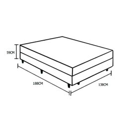 Cama Box Casal Colchão Espuma D33 Bordado + Box Sintético Bege Serra Negra 59x138x188 - 5