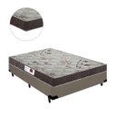 Ver imagem 2 de Cama Box Casal Colchão Espuma D33 Bordado + Box Sintético Bege Serra Negra 59x138x188