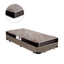 Ver imagem 2 de Cama Box Solteiro Colchão Espuma D33 Bordado + Box Sintético Bege Serra Negra 59x88x188