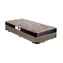 Ver imagem 1 de Cama Box Solteiro Colchão Espuma D33 Bordado + Box Sintético Bege Serra Negra 59x88x188