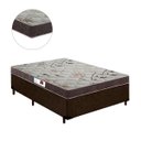 Ver imagem 2 de Cama Box Casal Colchão Espuma D23 Bordado + Box Suede Marrom Serra Negra 53x138x188