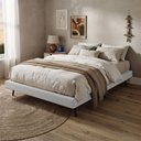 Ver imagem 1 de Cama Base Box Japonesa Flutuante Cais Queen 1,60m Design Moderno para Quarto Cinza