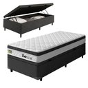 Ver imagem 1 de Cama Box Baú Solteiro Espuma Ortopédica Onix D33 88x188x61cm Hellen - Suporta até 120 kg