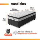 Ver imagem 3 de Cama Box Baú Solteiro Espuma Ortopédica Onix D33 88x188x61cm Hellen - Suporta até 120 kg