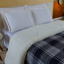 Ver imagem 2 de Edredom Coberdrom Sonobom Solteiro Sherpa e Manta - Xadrez Azul Top Chick