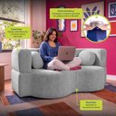 Ver imagem 5 de Sofá Cama Bolge 1,88m Xpand Tech Tecido Velourê Cinza Claro Cama Inbox