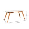 Mesa Mel 1,35M com Pés Madeira - Castanho/Off White - 4