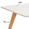 Mesa Mel 1,35M com Pés Madeira - Castanho/Off White - 6