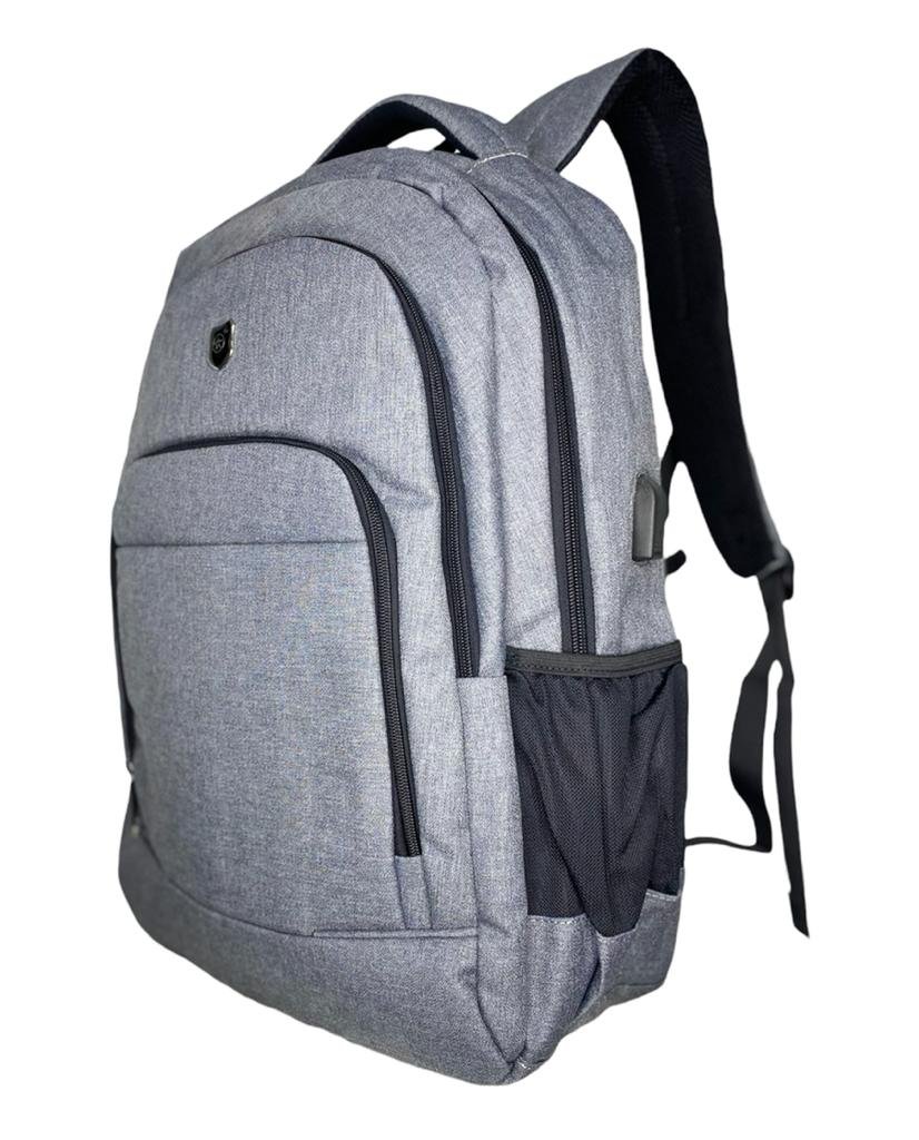 Mochila Casual Saída USB e Suporte P/Notebook Cinza BS10876