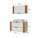 Ver imagem 4 de Conjunto Gabinete Banheiro Taos 80cm (armário + Cuba + Espelheira + Tampo Vidro)