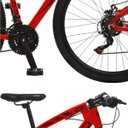 Ver imagem 5 de Bicicleta Esportiva Aro 29 Shimano Suspensão Freio a Disco Toro Quadro 18 Alumínio Vermelho Fosco