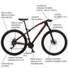Bicicleta Esportiva Aro 29 Shimano Suspensão Freio a Disco Toro Quadro 18 Alumínio Preto/Vermelho - 2