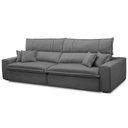 Ver imagem 5 de Sofá Retrátil Reclinável para Sala 3 Lugares 210cm Aisha F04 Veludo Cinza Escuro - Lyam Decor