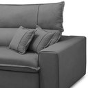 Ver imagem 7 de Sofá Retrátil Reclinável para Sala 3 Lugares 210cm Aisha F04 Veludo Cinza Escuro - Lyam Decor