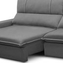 Ver imagem 6 de Sofá Retrátil Reclinável para Sala 3 Lugares 210cm Aisha F04 Veludo Cinza Escuro - Lyam Decor