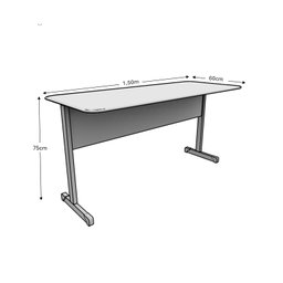 Mesa Escrivaninha para Escritório 1,50x0,60 - Branco/cinza - 3