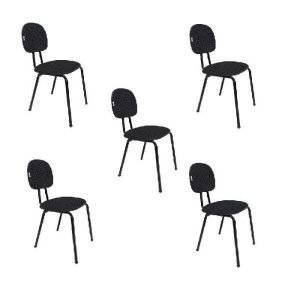 Kit 5 Cadeira Secretária Fixa Pop