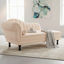 Ver imagem 1 de Recamier Decorativo Divã Amsterdã 147cm Lado Direito Couro Bege
