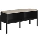 Ver imagem 1 de Sapateira Banco Hall de Entrada Pés Madeira Moss A03 Nero Preto