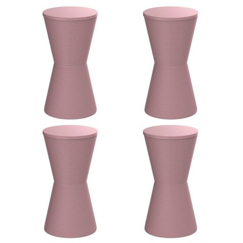 Conjunto com 4 Banquetas Dub Rosa/Calla Rose