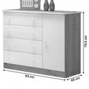 Ver imagem 3 de Cômoda Infantil Doce Sonho com 1 Porta e 4 Gavetas Qmovi