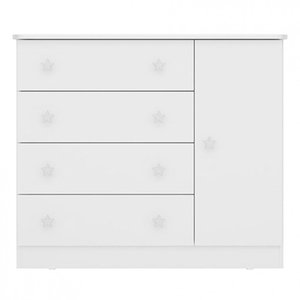 Cômoda Infantil Doce Sonho com 1 Porta e 4 Gavetas Qmovi