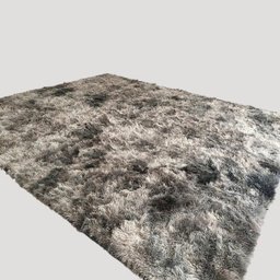 Tapete Felpudo Cinza Claro Mesclado 2,00x2,00 (Pelo Alto) - 1