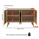 Ver imagem 6 de Aparador Buffet Kiev Cantinho Café 4 Portas Puxador Concha Prateleira Pés Retrô Sala Estar Cozinha