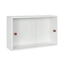 Ver imagem 1 de Armário Kit 64x18 Branco com Portas de Correr Acrílico e Puxador Montante Natural