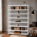 Ver imagem 1 de Estante Multiuso Organizador Livreiro Estilo Industrial 180x140 Branco Total