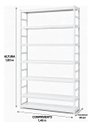 Ver imagem 4 de Estante Multiuso Organizador Livreiro Estilo Industrial 180x140 Branco Total