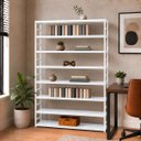 Ver imagem 2 de Estante Multiuso Organizador Livreiro Estilo Industrial 180x140 Branco Total