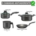 Ver imagem 3 de Jogo de Panelas 04 Peças Antiaderentes C/ Tampas de Vidro + 04 Descansos Redondos + Concha de Silico