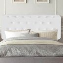 Ver imagem 1 de Painel Estofado Luxo Capitonê Brenda 195cm King Size para Cama Box Corino Branco - Gat Magazine