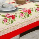 Ver imagem 3 de Toalha de Mesa Linhão 4 Lugares Retangular Floral Vermelha