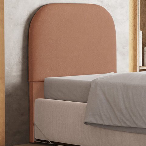 Cabeceira Cama Box 100cm Orgânica Lanna W01 Linho Rosê - Lyam Decor