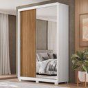 Ver imagem 2 de Guarda Roupa Casal Riva 2 Portas Deslizantes Flex Branco/amêndola Touch com Espelho e Pés - Demó