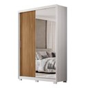 Ver imagem 1 de Guarda Roupa Casal Riva 2 Portas Deslizantes Flex Branco/amêndola Touch com Espelho e Pés - Demó