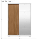 Ver imagem 7 de Guarda Roupa Casal Riva 2 Portas Deslizantes Flex Branco/amêndola Touch com Espelho e Pés - Demó