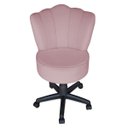 Ver imagem 3 de Cadeira Mocho Pétala Giratória para Estética Consultório Veludo Rose Bz Home Decor