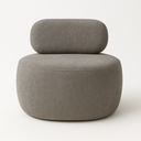 Ver imagem 1 de Poltrona Estofada Bouclê Confortável Cinza Design Moderno