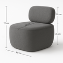 Ver imagem 3 de Poltrona Estofada Bouclê Confortável Cinza Design Moderno