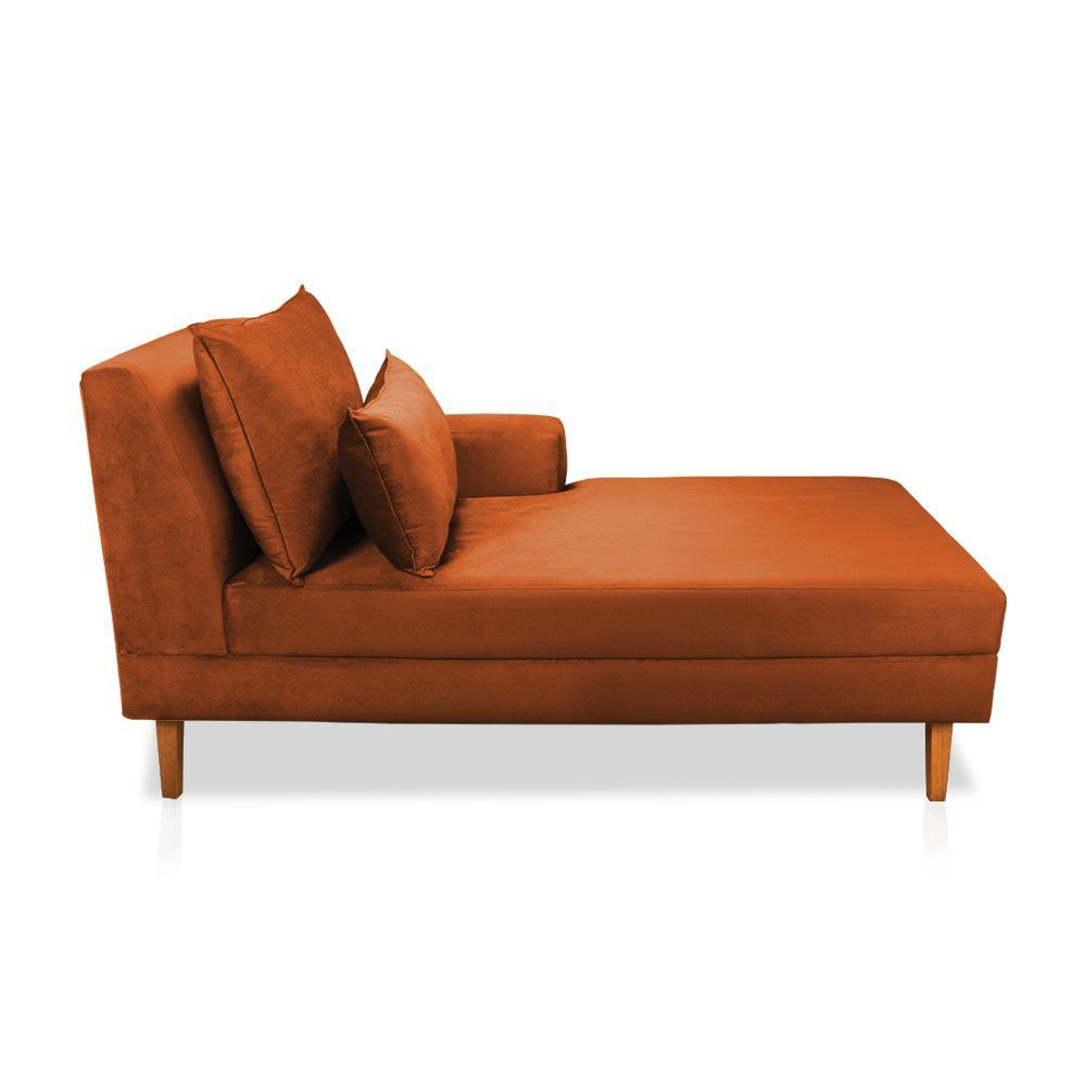 Divã Juliana 140cm Suede Terracota - AM Interiores