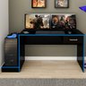 Mesa Gamer Ideal para 2 Monitores Preto/Azul - Pnr Móveis - 5