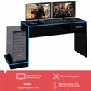 Ver imagem 2 de Mesa Gamer Ideal para 2 Monitores Preto/Azul - Pnr Móveis