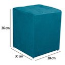 Ver imagem 5 de Kit Poltrona Decorativa Namoradeira 2 Puffs Quadrado e 2 Almofadas Suede - Lm Decor Azul Claro