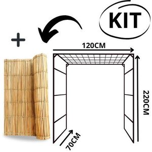 Kit Gazebo + Esteira de Palha Taboa para Decorar Jardins com Flores, 120cm Portátil e Desmontável