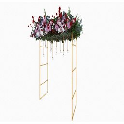 Kit Gazebo + Esteira de Palha Taboa para Decorar Jardins com Flores, 120cm Portátil e Desmontável - 5