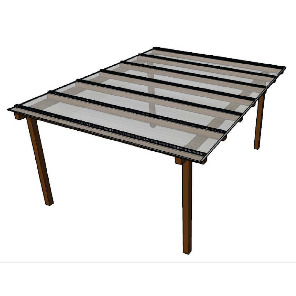 Cobertura Policarbonato Alveolar 4,00m x 1,50m - Cristal 6mm