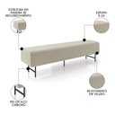 Ver imagem 3 de Puff Recamier Decorativo Pés em Ferro 160cm Dublin P02 Veludo Bege - Mpozenato